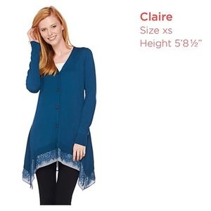 LOGO Cotton Cashmere Cardigan w/ Trim Detail